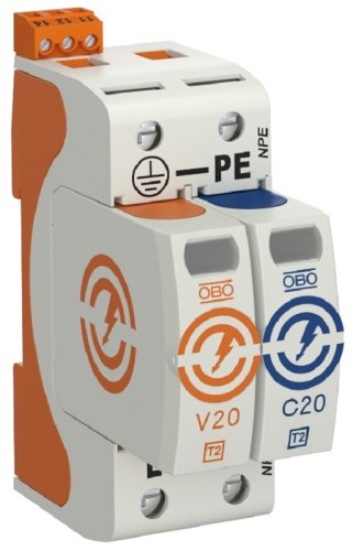 Ограничитель импульсных напряжений УЗИП OBO SurgeController 2п L-N-PE классII 20кА с NFC картинка